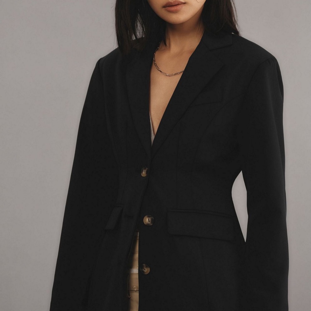 Anthropologie Sculpted Black Blazer - Picture 8 of 9